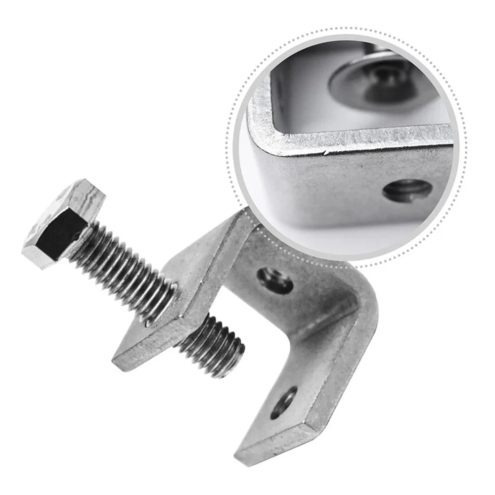 Abrazadera cuadrada de tubo de acero de 4 piezas, anillo de tracción, Clip de soporte fijo ajustable, sujetadores de Hardware multifunción