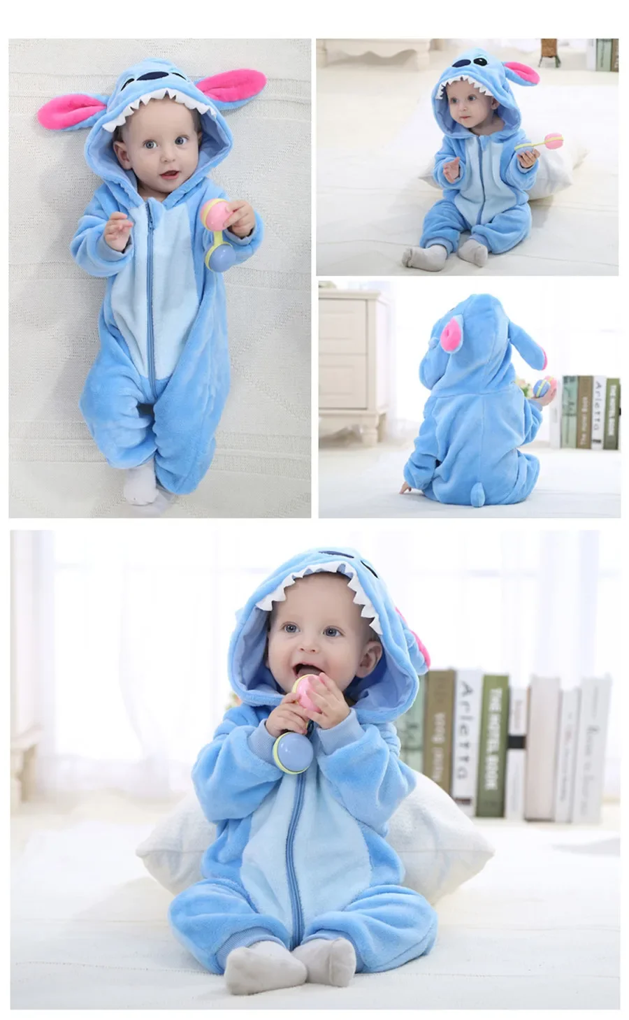 Baby Romper Panda Jumpsuit Anime Onesie Baby Newborn Baby One-piece Romper Flannel Cartoon Fashion Animal Romper for 0-2Y