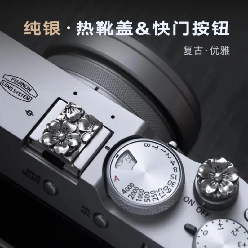 New Camera Hot Shoe Cover Silver Cherry DSLR Mirrorless Camera Accessories Cool for Sony/Canon/Nikon Camera Hot Shoe Cap Button
