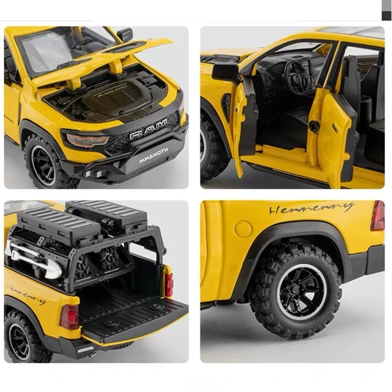 1:32 Dodge Mammoth 1000 TRX Alloy Pickup truck Model Diecast Metal Toy Off-Road Vehicle Simulation Sound＆Light Kid Birthday Gift