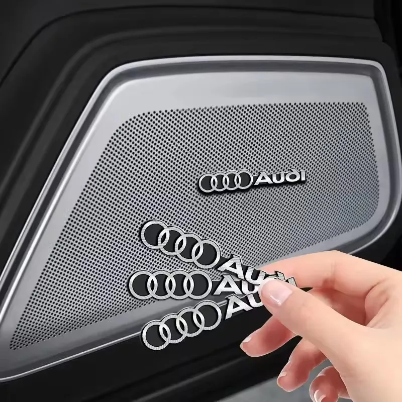 3D Aluminum Car Audio Decoration Sticker Auto Badge Decal For Audi A4 B7 A6 C7 B9 B6 A5 B8 C6 4F A5 A3 A1 Sline 8P S4 8L Q6 Q4