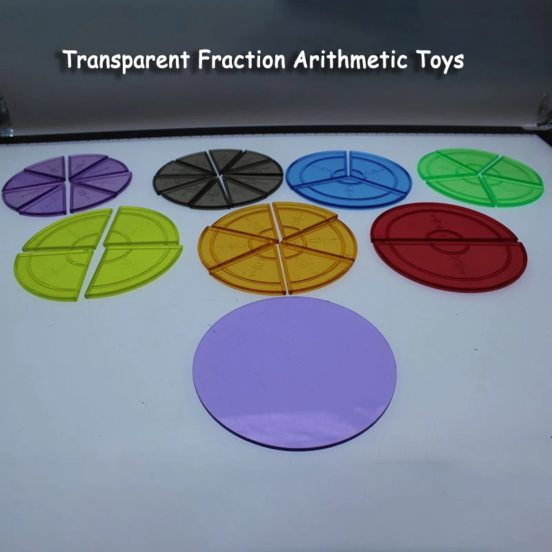 المواد التعليمية للرياضيات من مونتيسوري للأطفال، شكل هندسي شفاف، أداة تعلم الكسر، لعبة تعليمية لرياض الأطفال