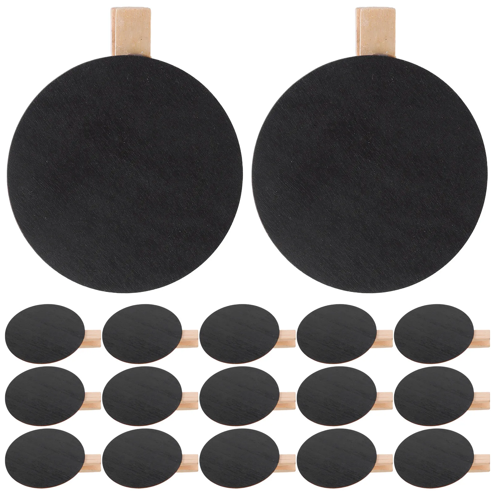 

50Pcs Mini Chalkboard Clip Wood Blackboard Sign Rotatable Memo Note Holder for Labels Message Tags Mini Clipboards