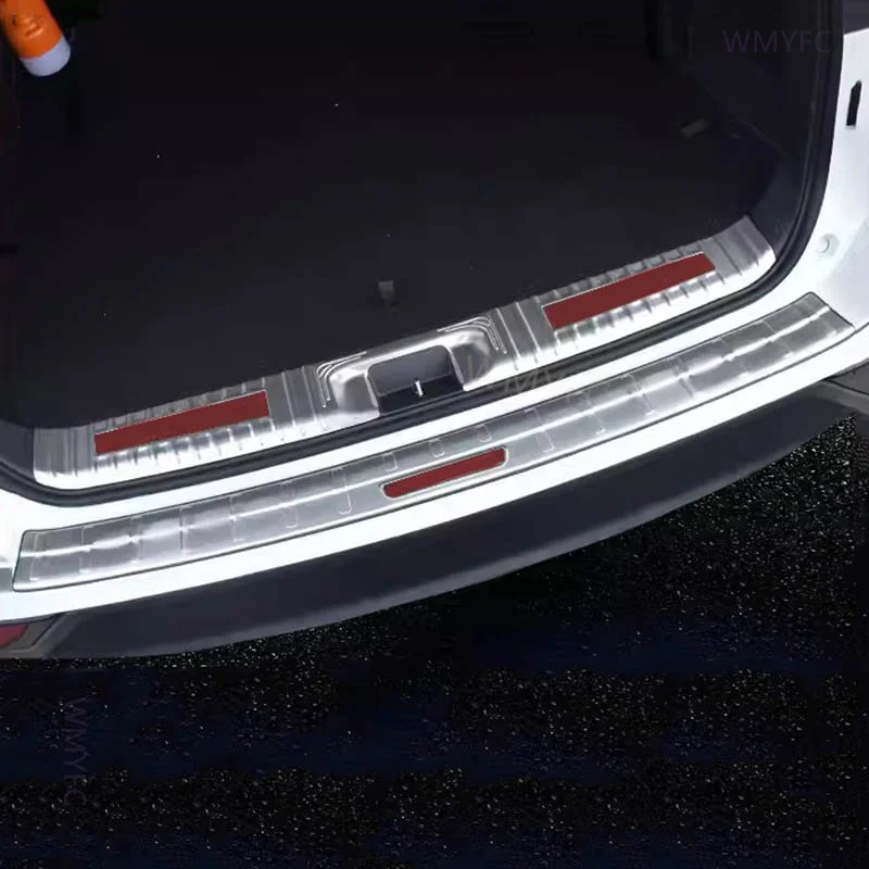 For Toyota Highlander 2021 2022 Stainless Steel Car Rear Bumper Guard Plate Cover Trunk Door Sill Guard Trim