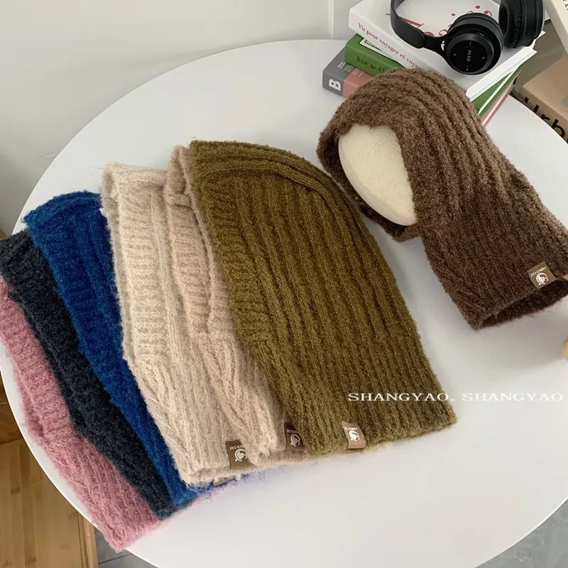 

2023 New Children's Hat Scarf One-Piece Hat Boys and Girls Winter Baby Korean Style Shawl Woolen Cap Fashion