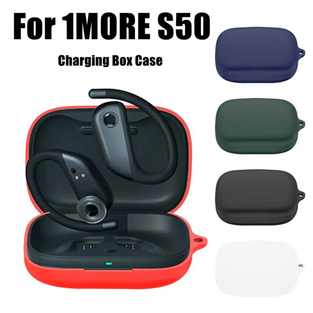 New Silicone Case Cover Protective Shockproof Protector With Hook Headphone Accessories Shell for 1MORE S50