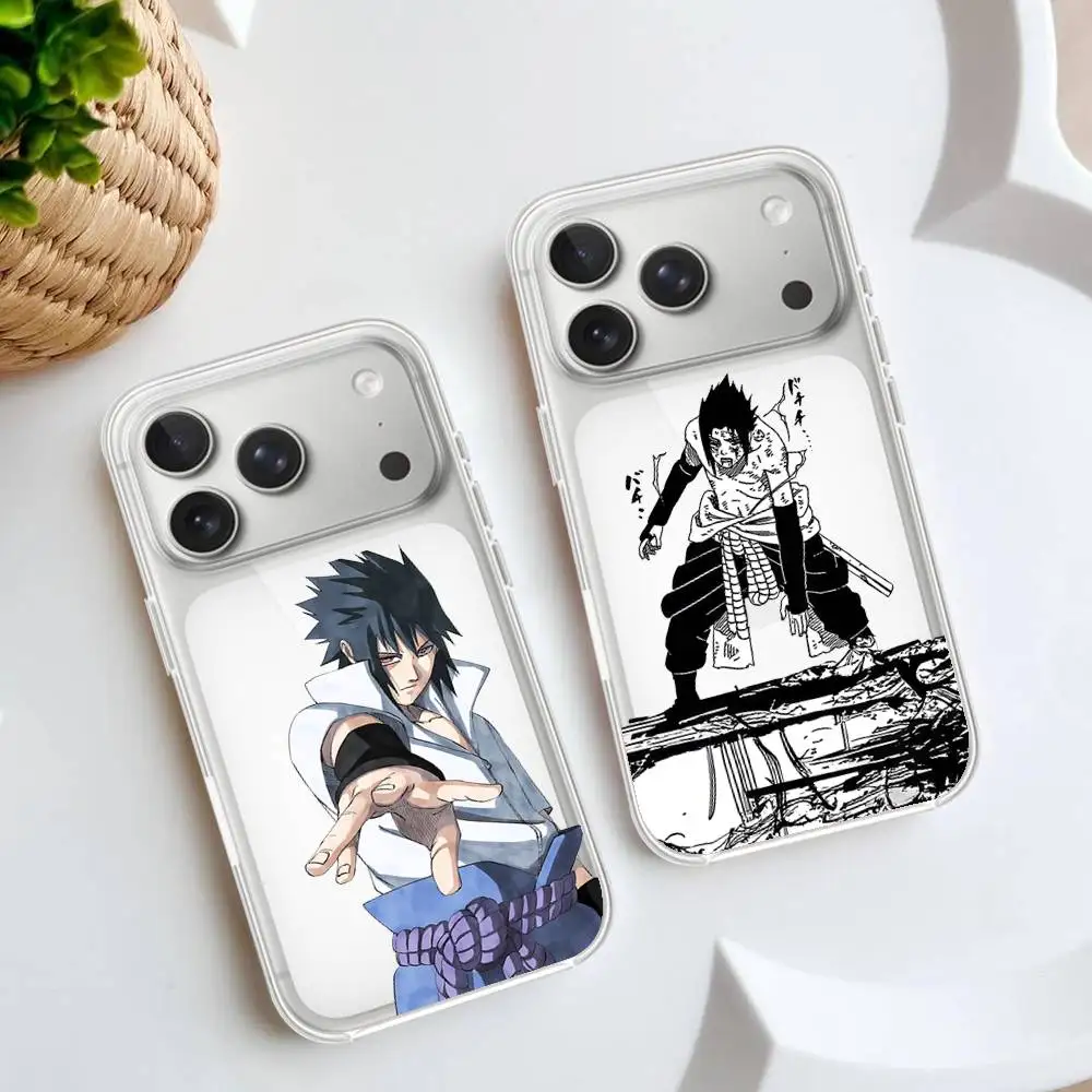Anime U-Uchiha S-Sasuke Handyhülle für iPhone 17 16 15 12 11 Pro Max 14 Plus 13 Mini Transparente Weiche Schutzhülle