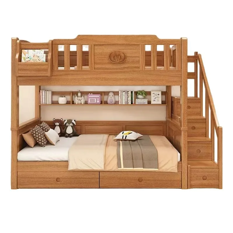 

Solid wood thickened bunk bed, small apartment, mother and child bed, double bed