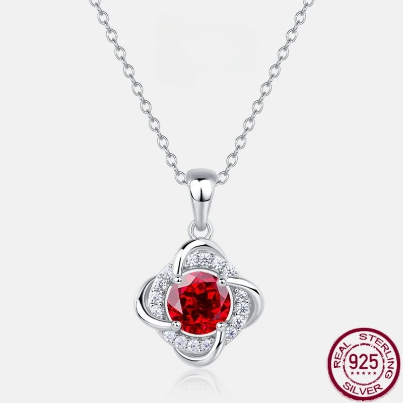 

Новый комплект клевера ветряной мельницы из чистого серебра S925 с культивированным ожерельем с красными сокровищами, европейские и американские модные свадебные украшения