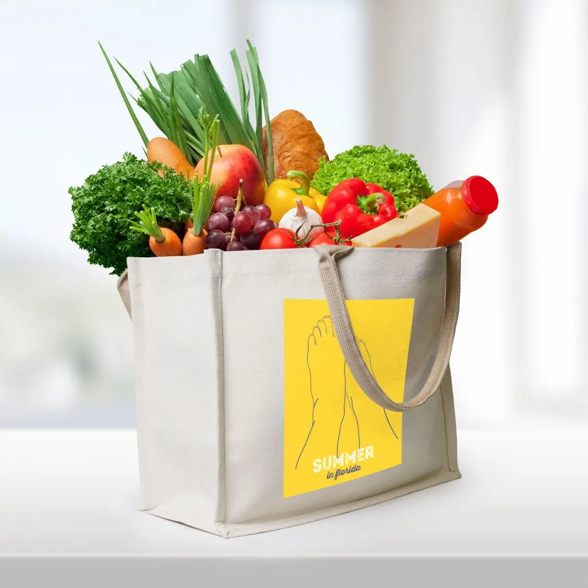 Summer in Florida Tote Bag custom canvas bag Handbags shopper bag women canvas