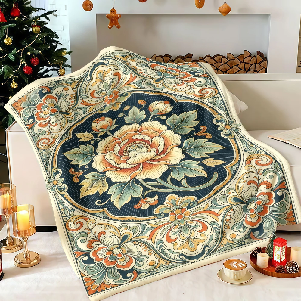 Blue Daisy Butterfly Lightweight No Shedding Extra Warm Couch Blanket Perfect for Christmas Xmas Holiday Home Decoration