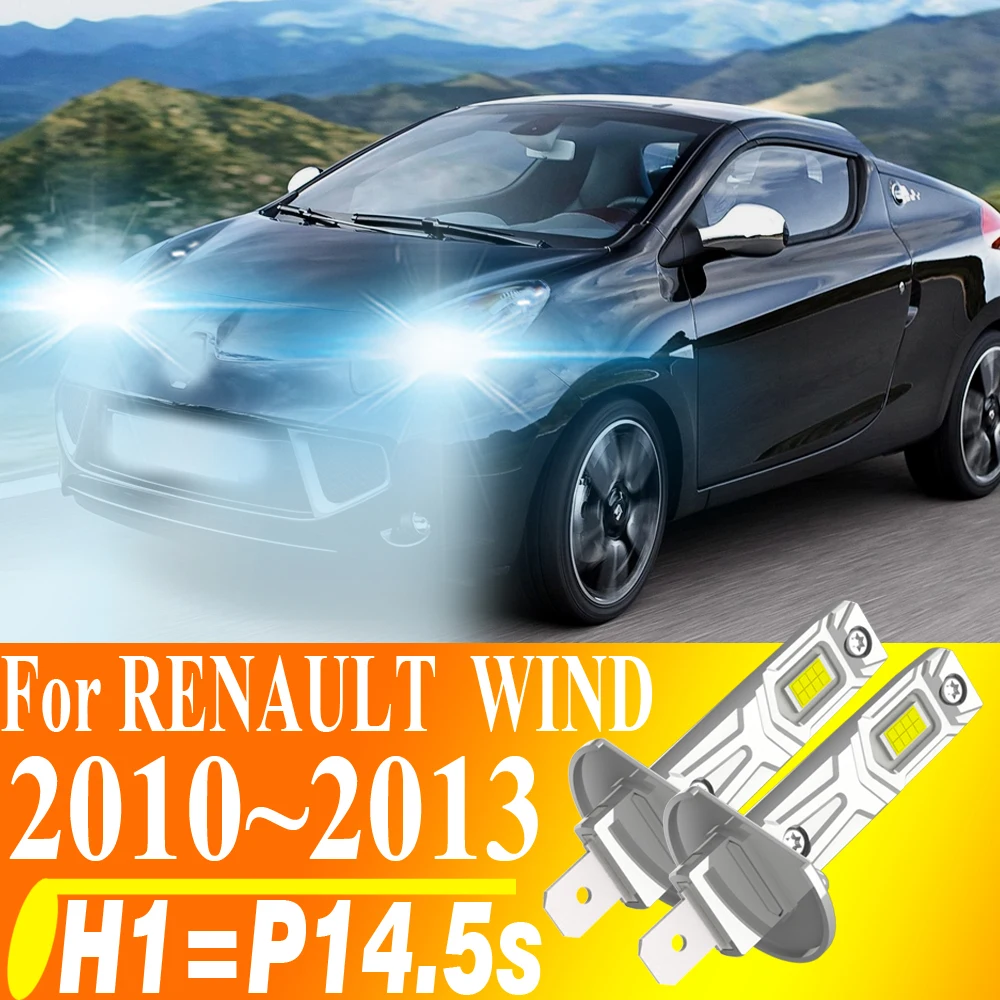 

2 шт. светодиодные лампы H1 P14.5s для автомобильных фар 12В, белые, турбо, диодные, противотуманные, высокой мощности, суперяркие, для RENAULT WIND 2010~2013