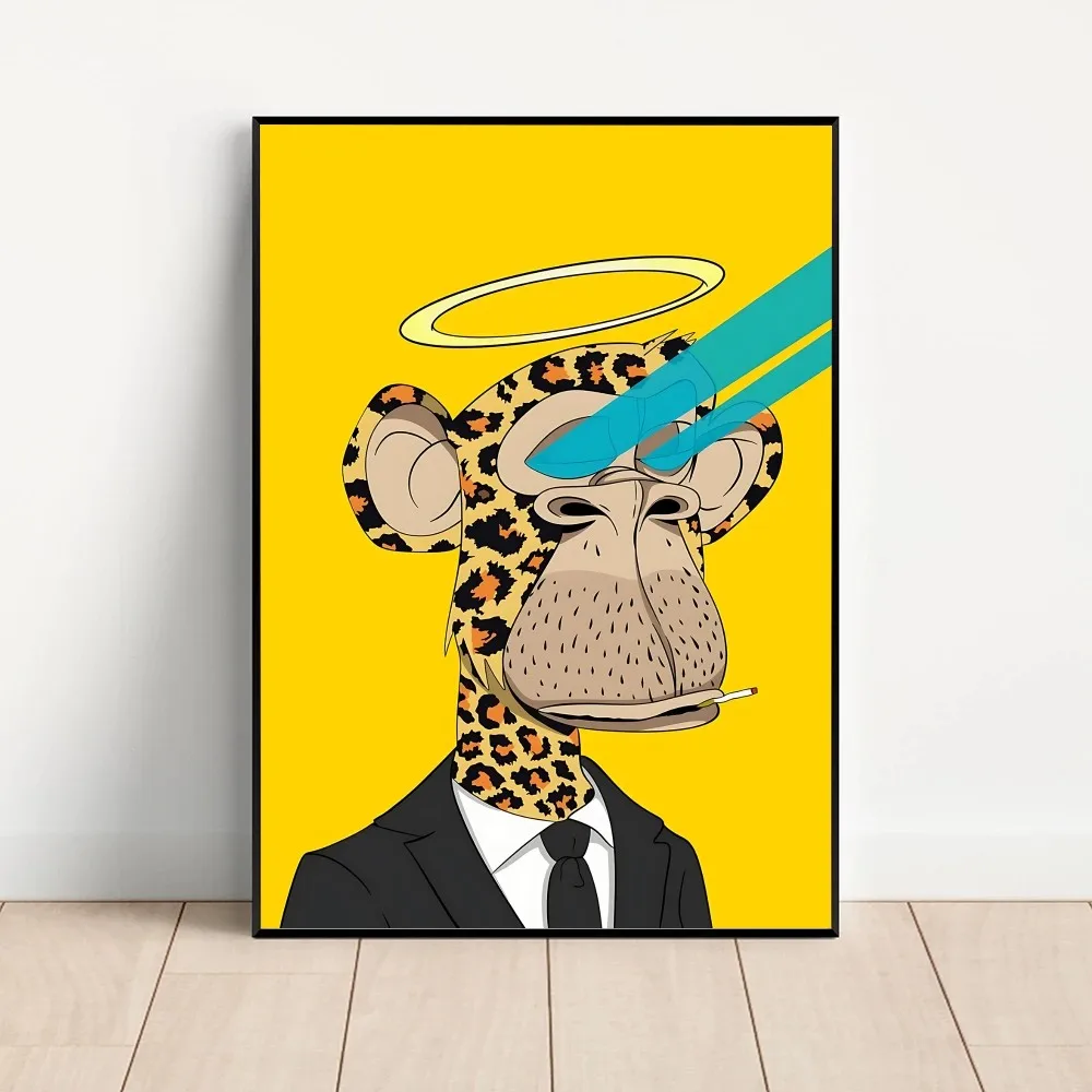 القرد Bayc Hype Ape ملصق كرافت نادي بار ورقة خمر ملصق جدار الفن اللوحة غرفة نوم دراسة ملصقات