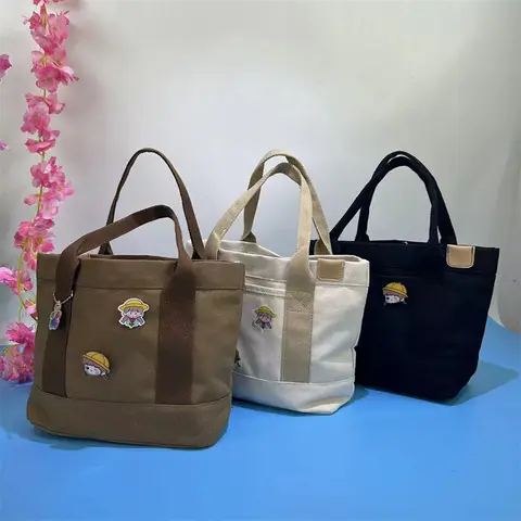 Canvas Tote Bag for Women - Casual Shoulder Satchel with Fixed Straps, Lightweight, Magnet Closure