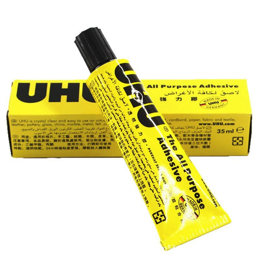 UHU 35ml All Purpose Glue Wig Install Adhesive Clear Strong Bond Lace Wig Toupee Hair Extension Fix Glue Cosplay Wig Styling image 6