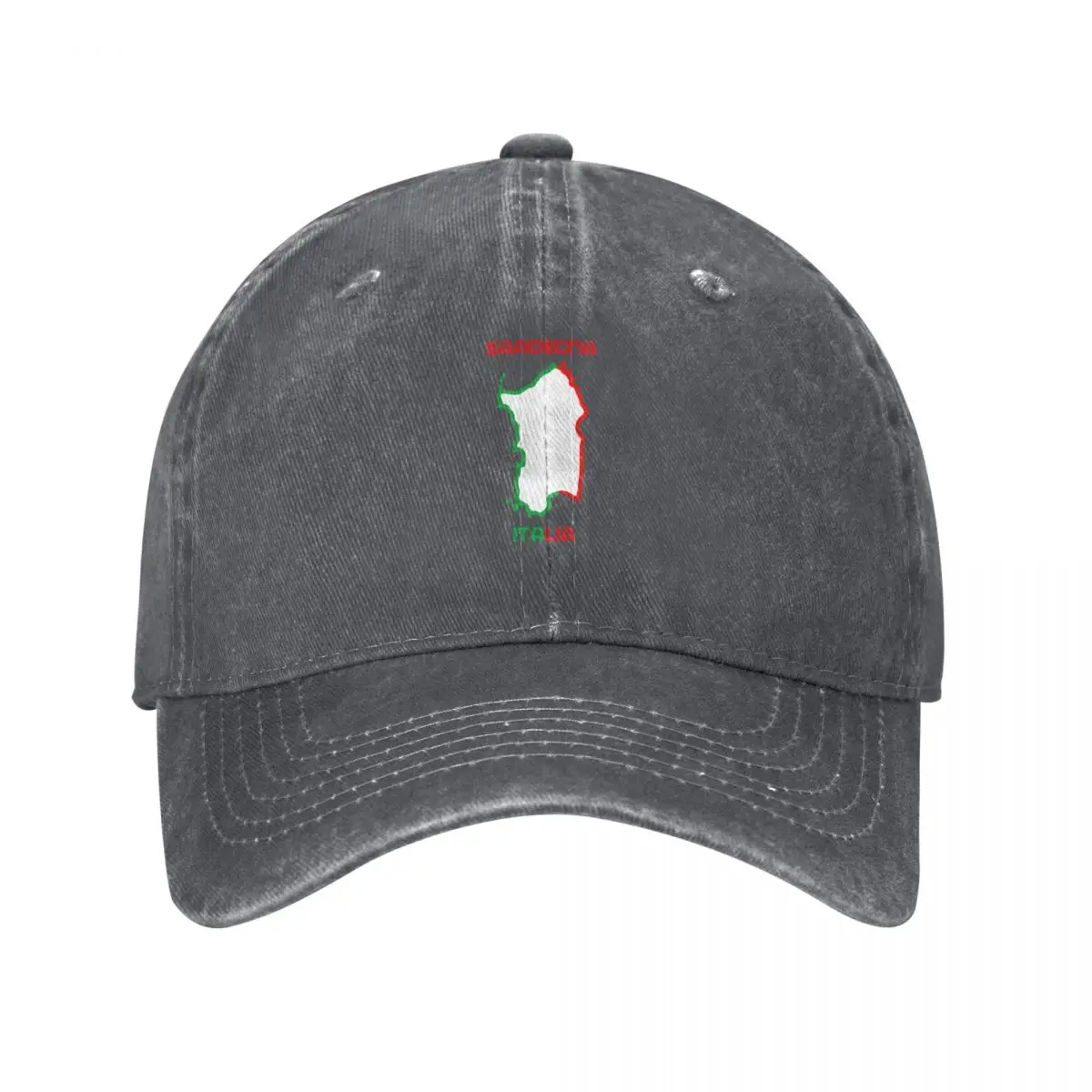 Sardegna Isola Tricolore - Sardinia Island with Italy Flag minimal style Baseball Cap black Women's Men's