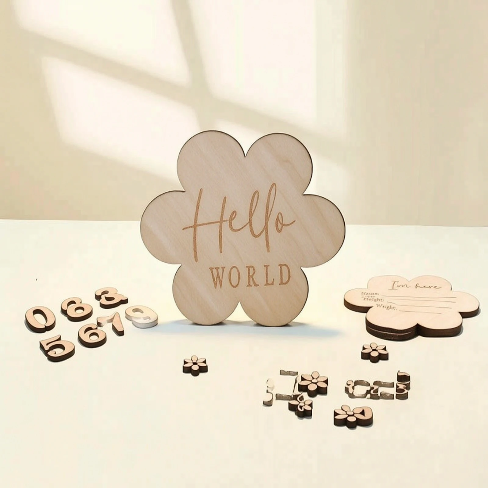 Wooden Milestone Board Double-Sided Milestone Board with Bag Boards Writable Signs Lightweight for Expectant Mothers view 2