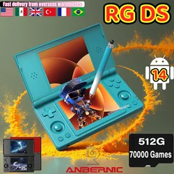 RG DS Handheld Game Console 4‘’Dual IPS Touchscreen RK3568 Processor Android14 Hall Effect Magnetic Switch Fliptop Video Play
