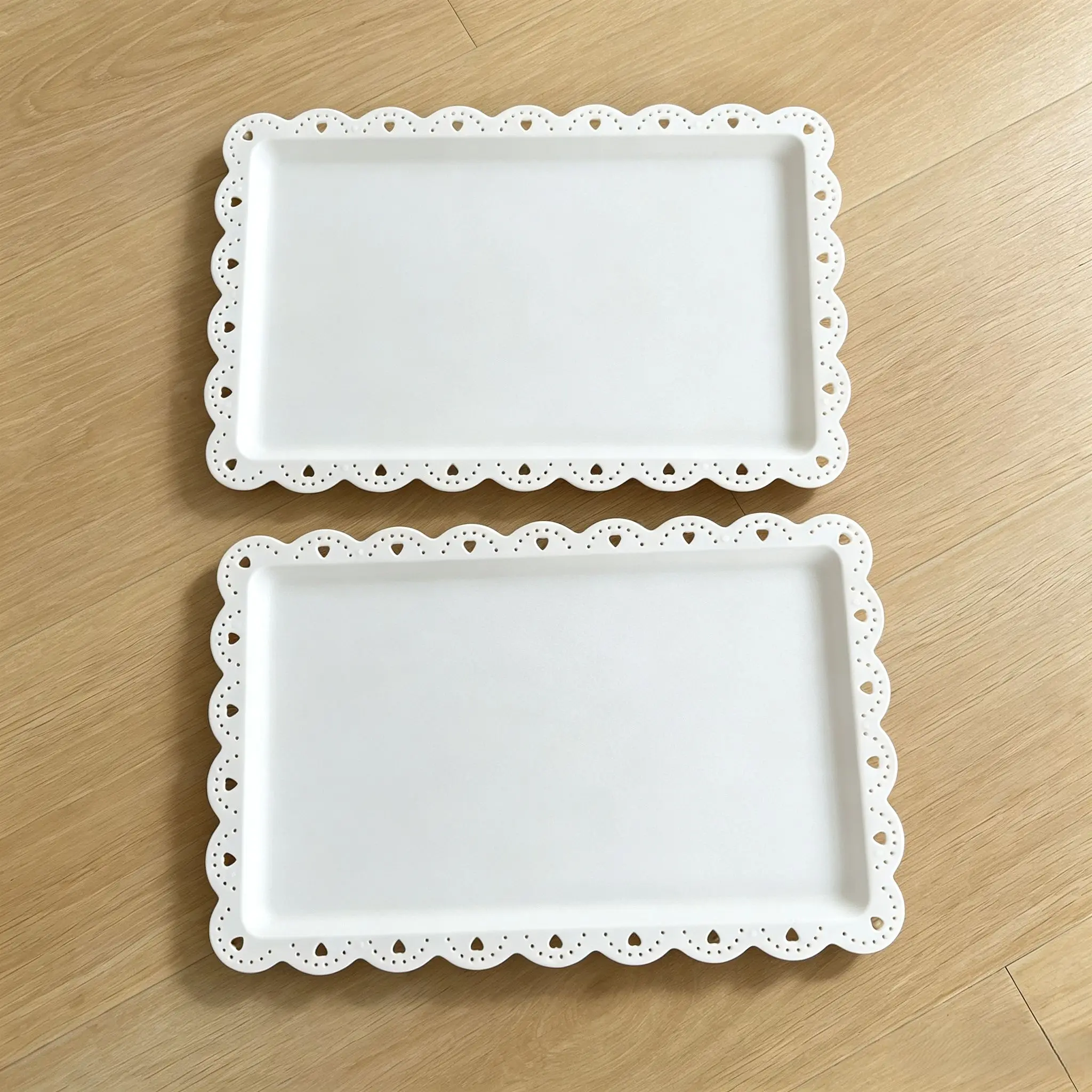 Reusable White Acrylic Square Buffet Risers Nesting Dessert Display Stand Wedding Party Catering Baby Shower Table Centerpiece