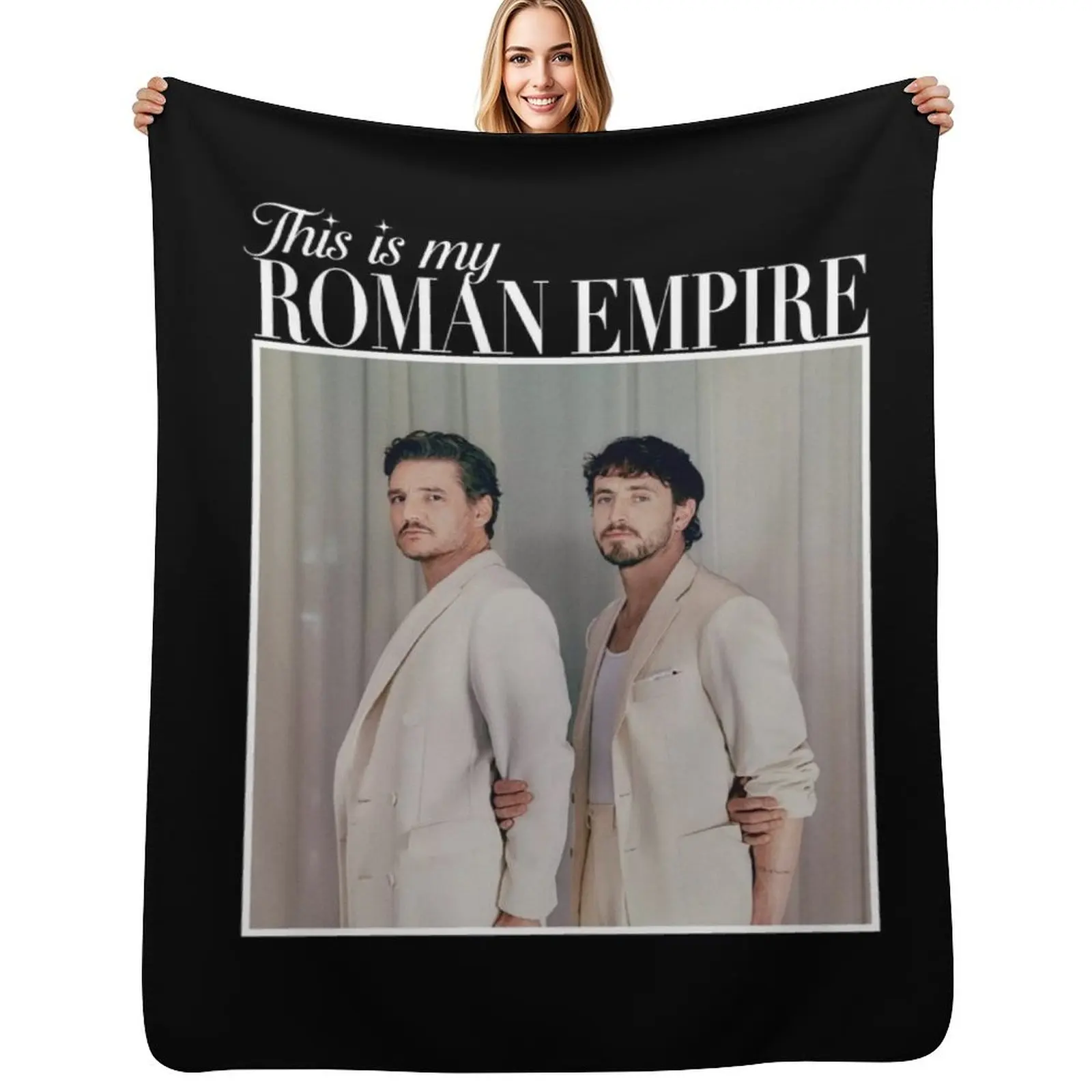 

Vintage This is my roman empire Paul Mescal Pedro Pascal Gladiator 2 Retro 90s Throw Blanket Bed blanket king size