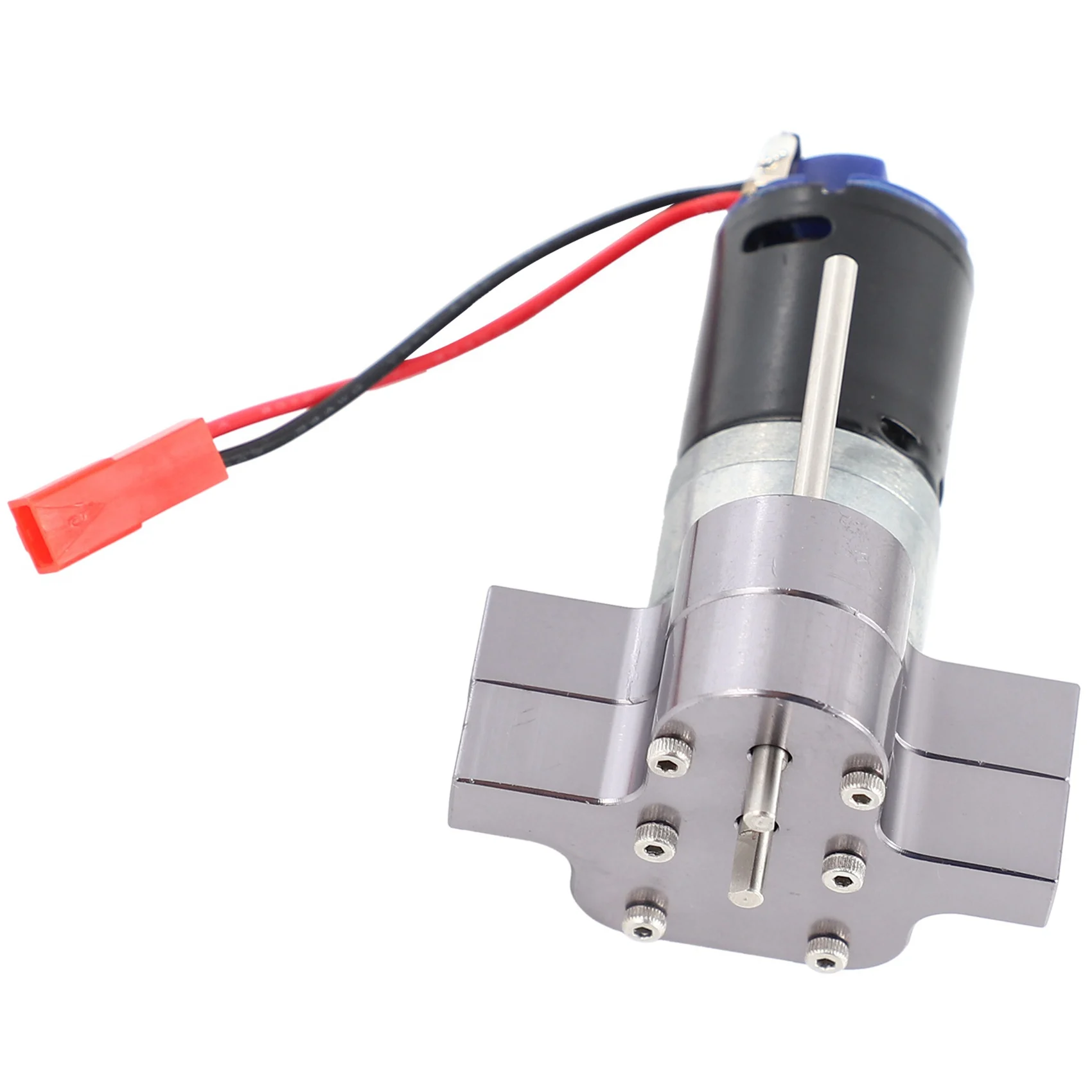 CYGJ-10X 370 Brushed Motor+Alloy Heat Sink Gear Box Set With Steel Gears For WPL Henglong C14 C24 B14 B24 Parts,Grey