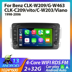 Wireless CarPlay GPS Navigation Car Radio for Mercedes Benz CLK W209 W203 W463 W208 Multimedia player 4G RDS IPS 2 Din Head Unit