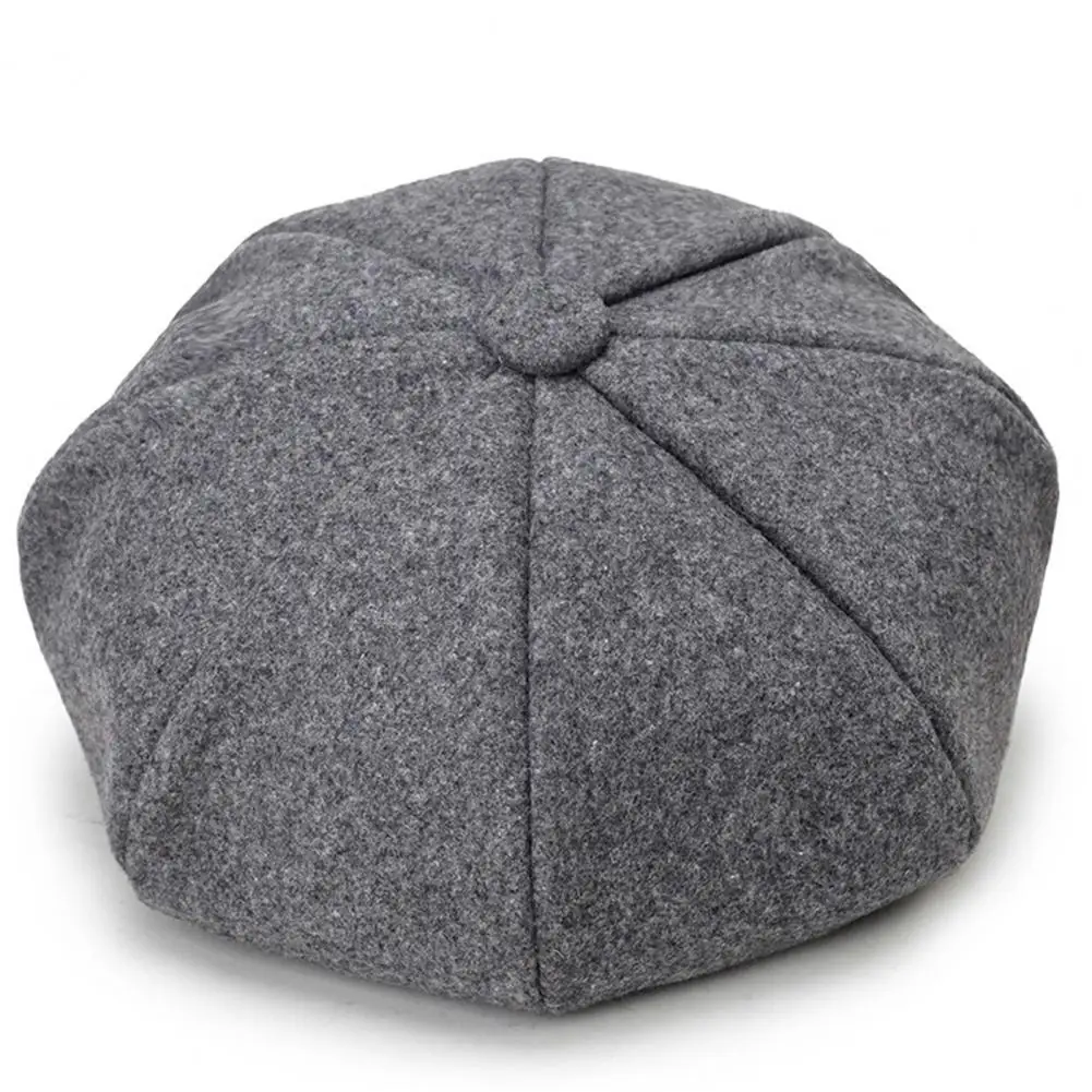 2023 British Style Octagonal Cap Woolen Berets For Women Wide Brim Beret Hat Vintage Men Women Casual Newsboy Hat Beanies gorras