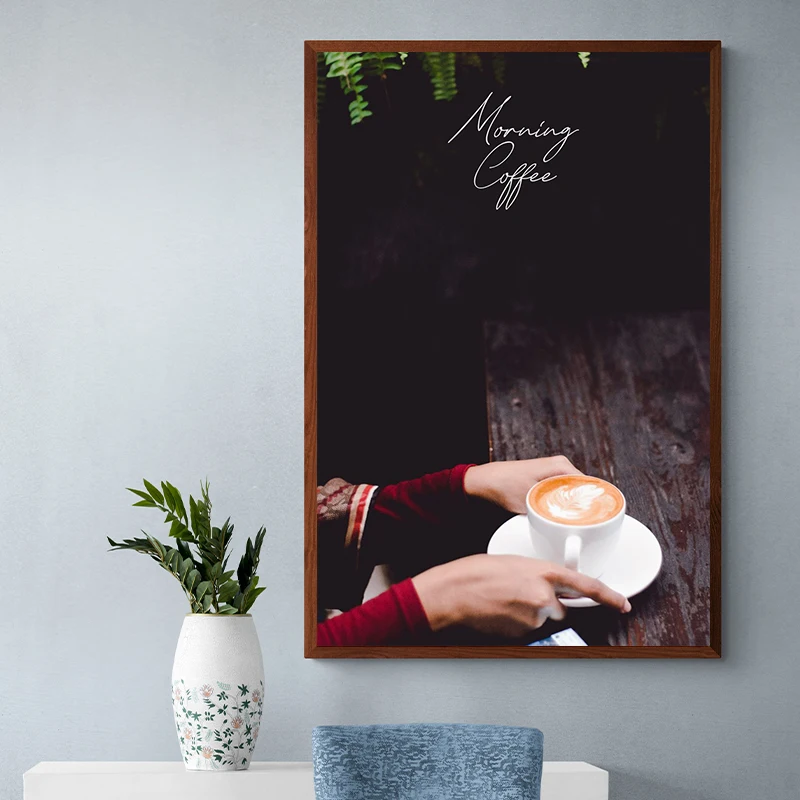 ملصقات ومطبوعات قهوة الصباح الكلاسيكية ، طباعة على القماش ، فن جداري ، صورة اقتباس لغرفة المعيشة ، ديكور المقهى #4