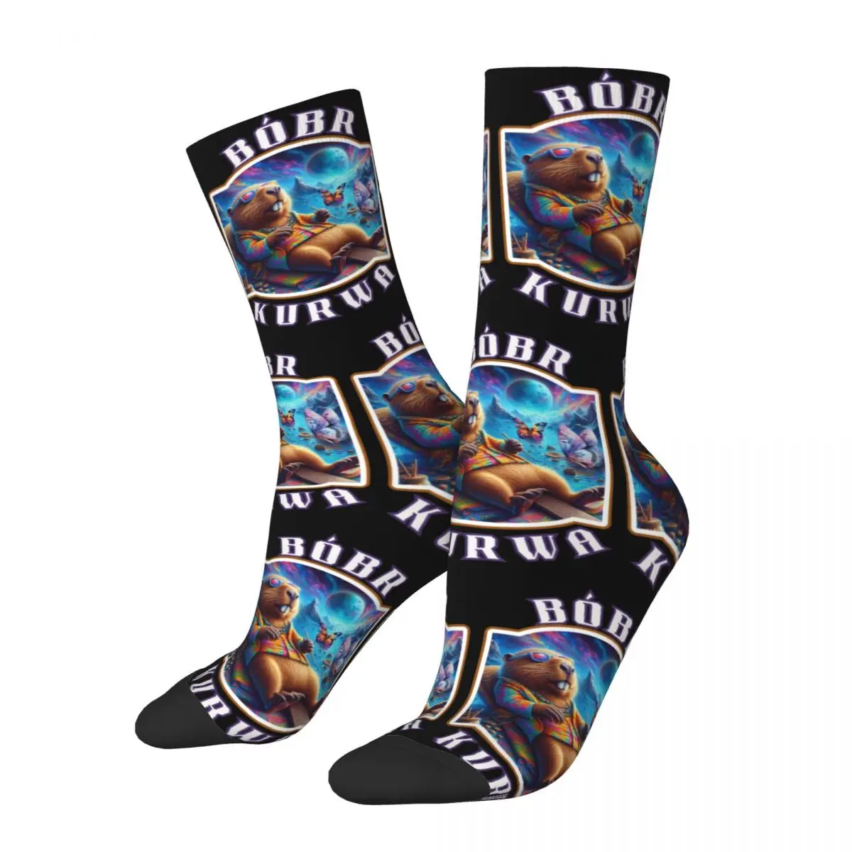 Bobr Kurwa Bober Relaxing Accessories Men Women Socks Cozy Poland Beaver Bobrze Graphic Crew Socks Soft Gift Idea