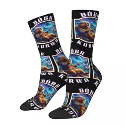 Bobr Kurwa Bober Relaxing Accessories Men Women Socks Cozy Poland Beaver Bobrze Graphic Crew Socks Soft Gift Idea