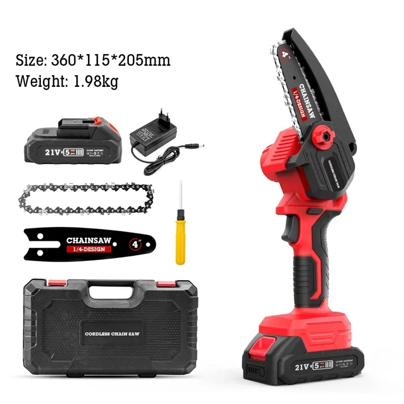 

4 Inch Electric Chain Saw Cordless Electric Saw Woodworking Saw Lithium Chainsaw Logging Chainsaw Garden Pruning Chainsaw Tools