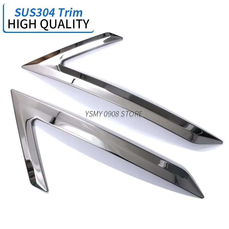 2 PCS Headlamp Headlight Light Trim for Nissan X-Trail 7/2022 Car Styling Stainless Steel External Accessories