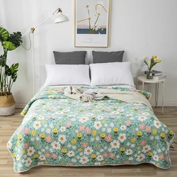 Cotton Quilted Bedspread for Bed, Single Plaid Quilt, Blanket Coverlet, Padded Tatami Sheet, Mattress, Cubrecam Bed Cover Colcha