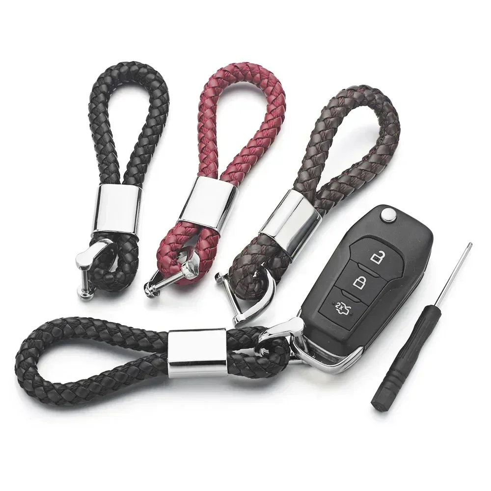 مخصص حروف سلاسل المفاتيح المنسوجة الجلود انفصال Keyrings تخصيص هدية شخصية لسيارة مفتاح سلسلة حامل K350