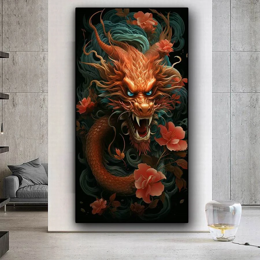 Diamond Painting Kits New Arrival Chinese Dragon Diy Full Mosaic Picture Jewelry Cross Embroidery Flowers Large Size 100x200cm