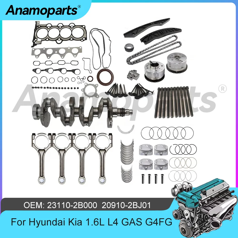 

Engine Overhaul Rebuild Kit Fit 1.6 L L4 G4FG GAS For Hyundai Solaris Elantra Venue i30 HB20 Kia Cerato Soul Ceed Rio 1.6L 10-22