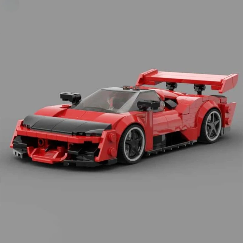Blocs de construction de supercar MOC City Champion Ferraried F80, 335 pièces, Technique de course, Garage créatif, jouets en brique, cadeaux