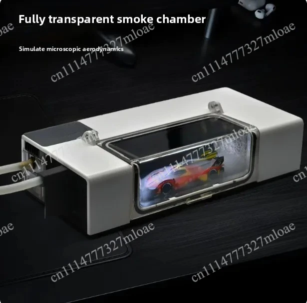 1:64 Desktop Wind Tunnel for Model Cars, Adjustable Smoke Airflow Simulator with LED Display 12V 3A