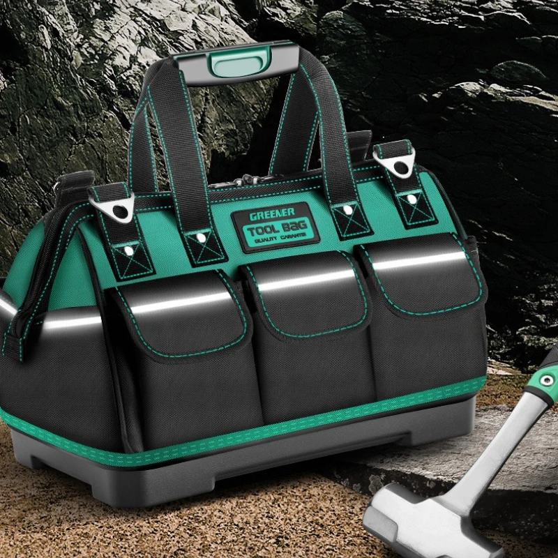 waterproof-and-wear-resistant-thickened-toolkit-large-capacity-electrical-woodworking-canvas-bag-thickened-for-rainy-days