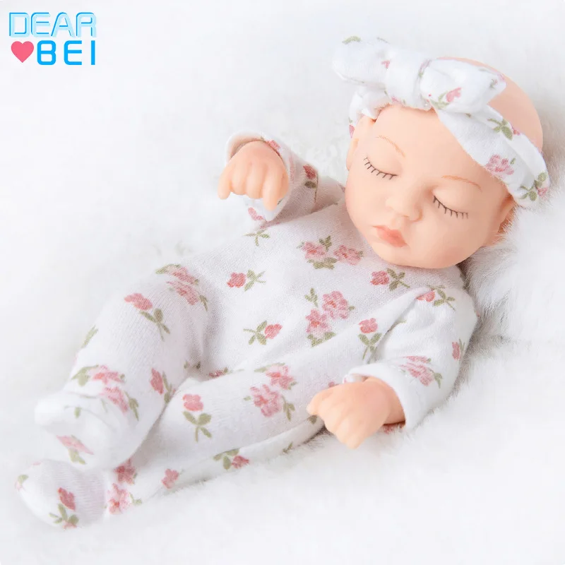 New 7-inch Sleep Doll Full-body Soft Plastic Simulation Reborn Doll Toys Girls Play House Toys Interactive Sleeping Doll Gifts