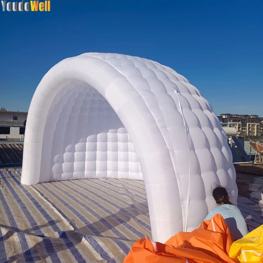 Personalizado tenda cúpula inflável com luzes led, branco, mel, terminado, desconto, promoção, 8 m de diâmetro, uma porta