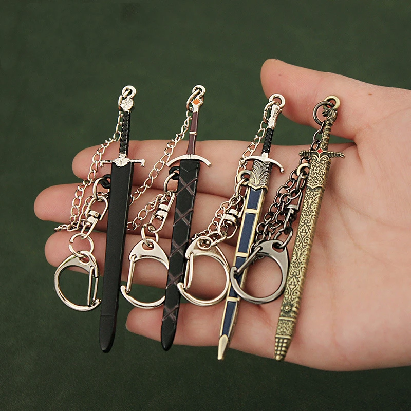 Unedged Metal Ancient Famous Sword Key ring Pendant Bag Pendant Interesting Key ring