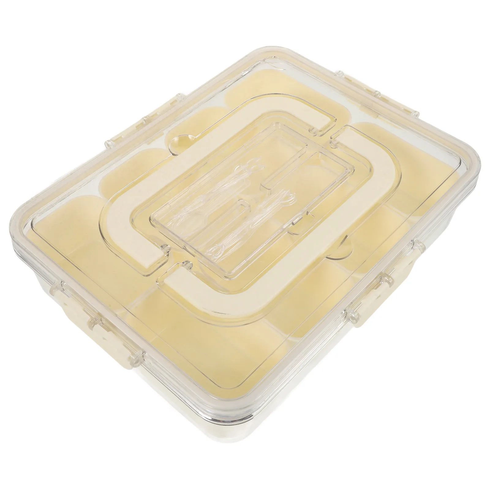 

Fresh Food Containers Compartments Fridge Storage Box Portable Vegetable Freezer Bin Handle For Fruits Seasoning