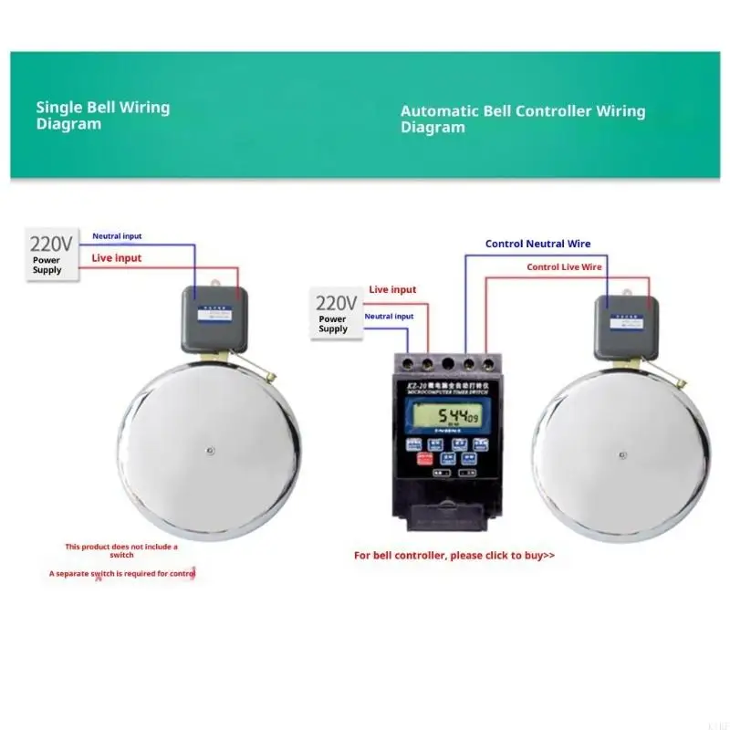 Maintenance Easy 8 Inch Safety Alerts Device Easy Design 220V Strong Metal Housing Alarm for Factories Schools K1KF