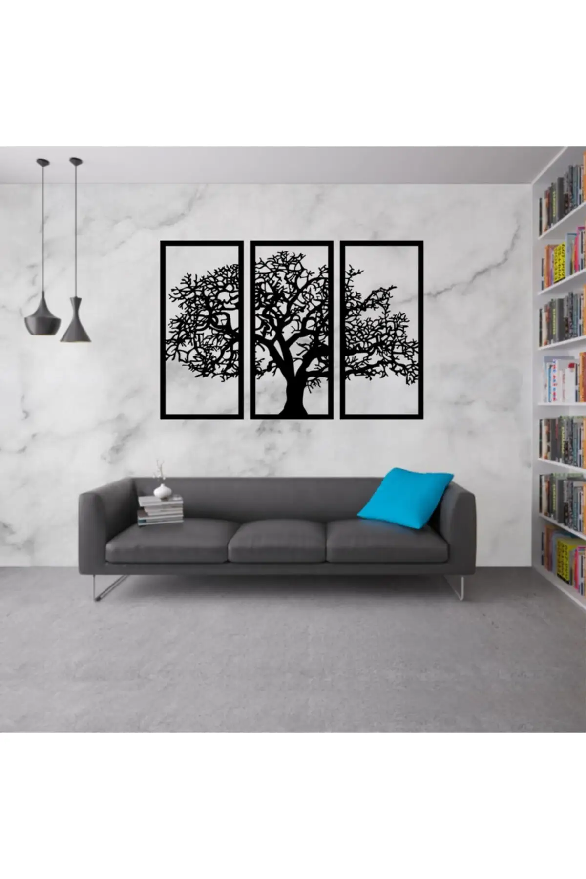 

Wood Wall Art Tree Decor 3 Pieces Black Color Modern Nature Home Office Living Room Bedroom Kitchen New Quality Gift ideas 3D