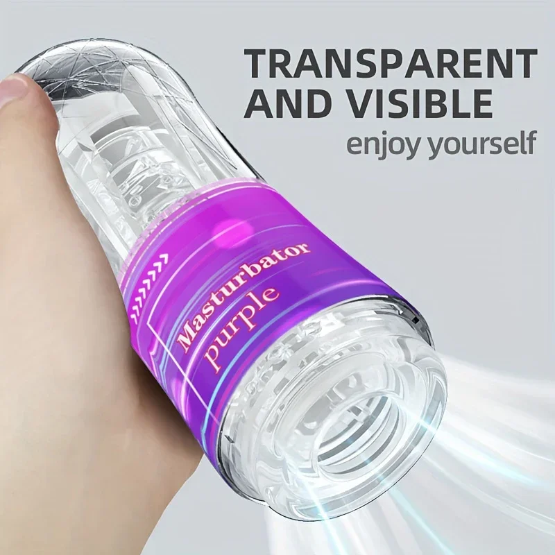 Male Masturbator Cup Air Sucking Penis Hole Channel Vagina Massage Delay Training Vacuum Soft Pocket Cup Adults Sex Toys For Men view 2