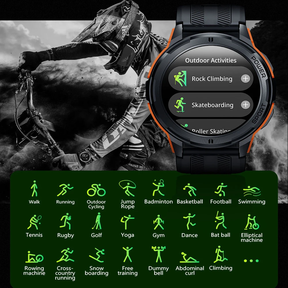 KAIMORUI Amoled Smart Watch Men Smartwatch 2023 1ATM Waterproof Bluetooth Call 1.43 Inch HD 466*466 Screen 100+Sports Smartwatch