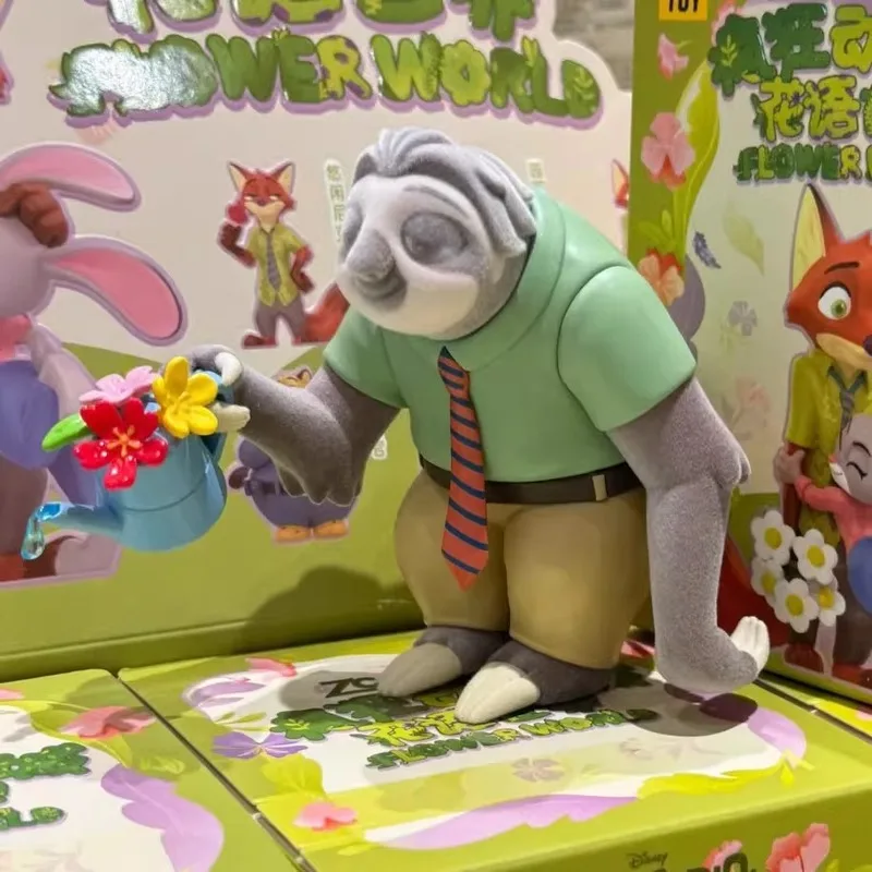 صندوق ديزني زوتوبيا فلورال وورلد أعمى، شخصيات جودي آند نيك فلاور، هدية ديكور مكتب لطيفة، ديكور مكتب رسمي قابل للجمع #5