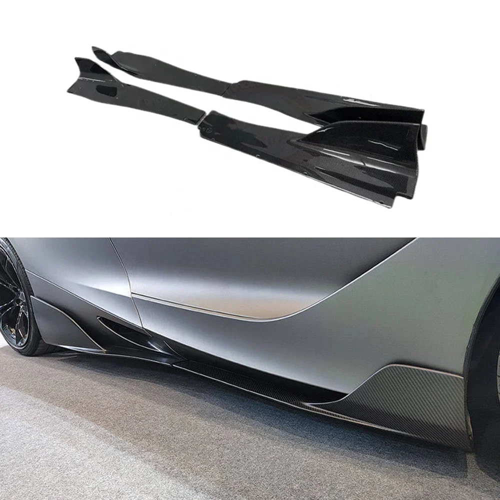 For McLaren Dry Carbon Fiber 720S SRY Style Side Skirt Hood Rear Bumper Front Lip Rear Spoiler Side Fender Vent Cover Body Kit 2