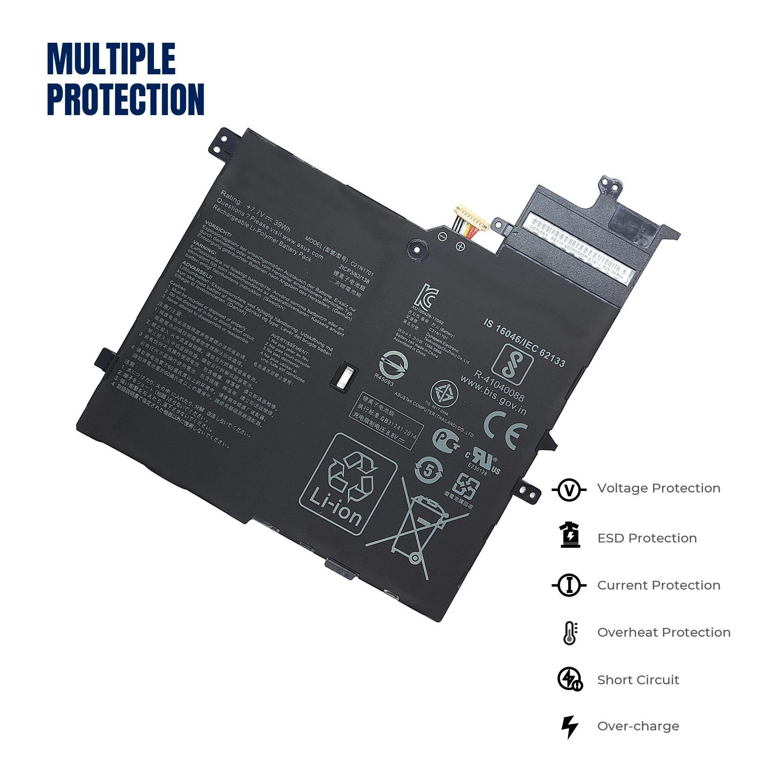 YOOFAN C21N1701 Laptop Battery For Asus VivoBook S406U S460UA S406UA-BM360T S406UA-BM146T S406UA-BM148T K406UA C21PQC5